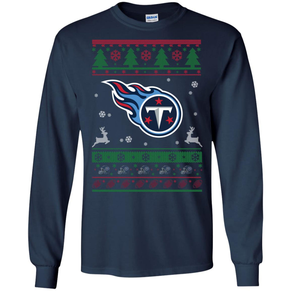 Tennessee Titans Logo Football Teams Ugly Christmas Sweater Men Long SLeeve Shirt