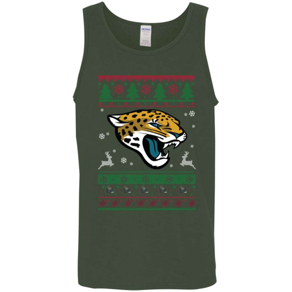 Jacksonville Jaguars Logo Football Teams Ugly Christmas Sweater Men Tank Top