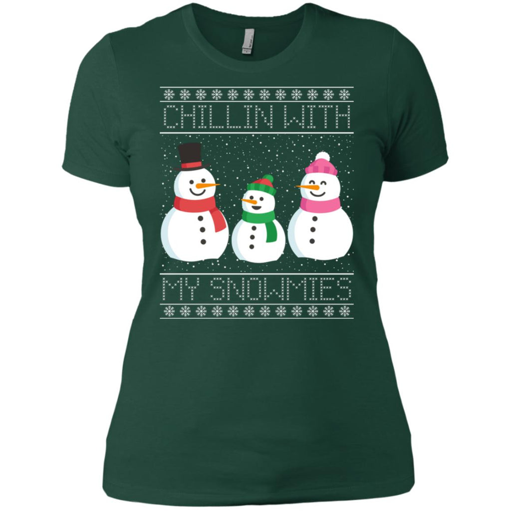 Chillin With My Snowmies Snowman Christmas Women T-Shirt
