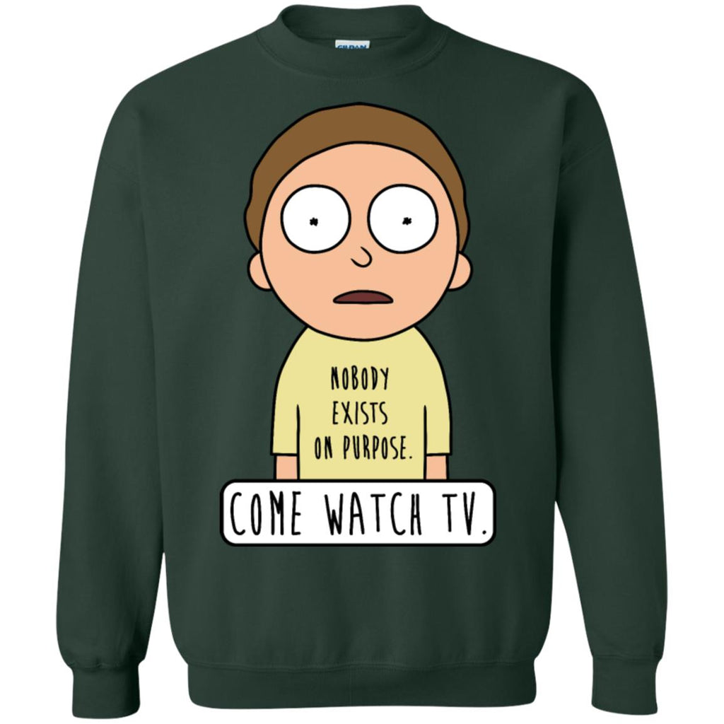 Rick And Morty Come Watch Tv Quote Unisex Crewneck Pullover Sweatshirt