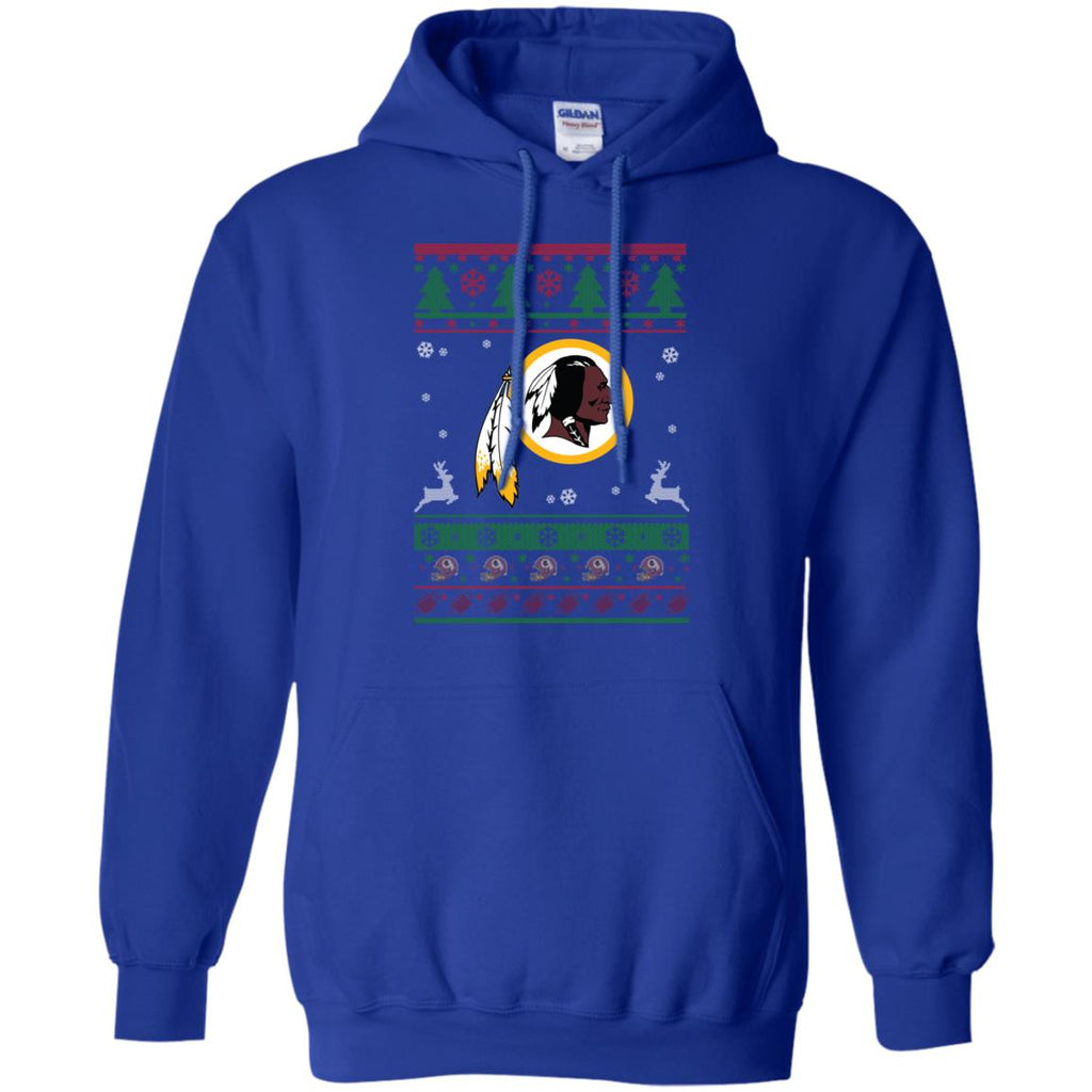 Washington Redskins Logo Football Teams Ugly Christmas Sweater Men Pullover Hoodie