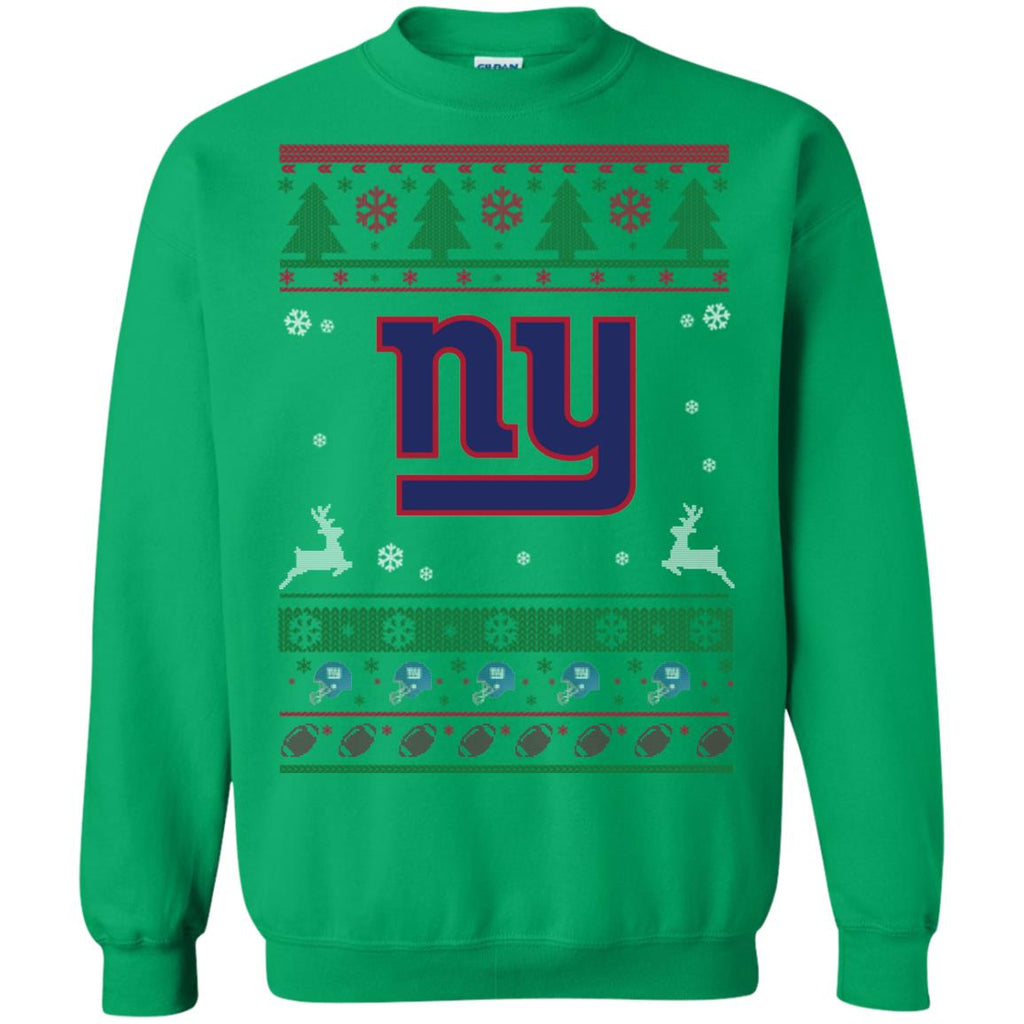 New York Giants Logo Football Teams Ugly Christmas Sweater Unisex Crewneck Pullover Sweatshirt