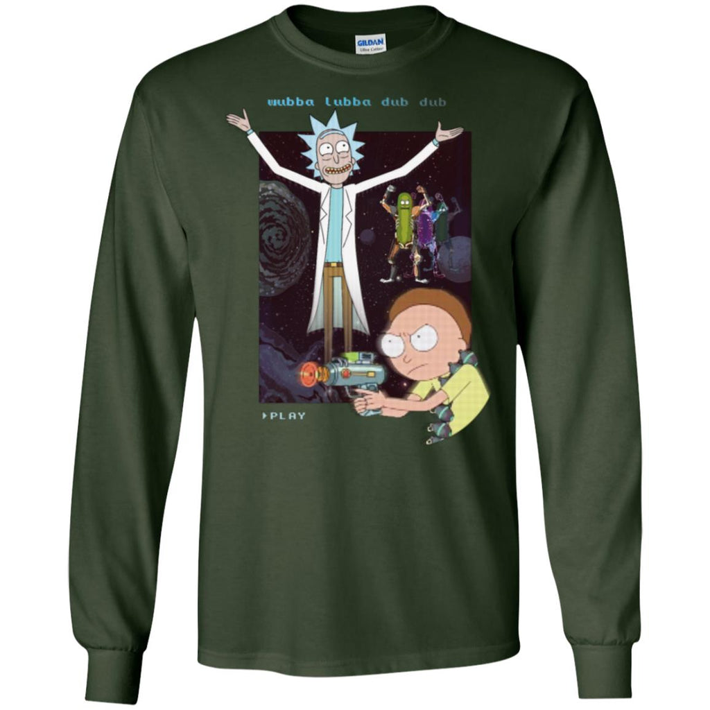Rick And Morty Retro Video Game Men Long SLeeve Shirt