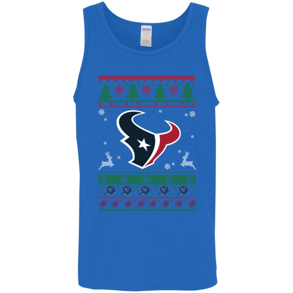 Houston Texans Logo Football Teams Ugly Christmas Sweater Men Tank Top