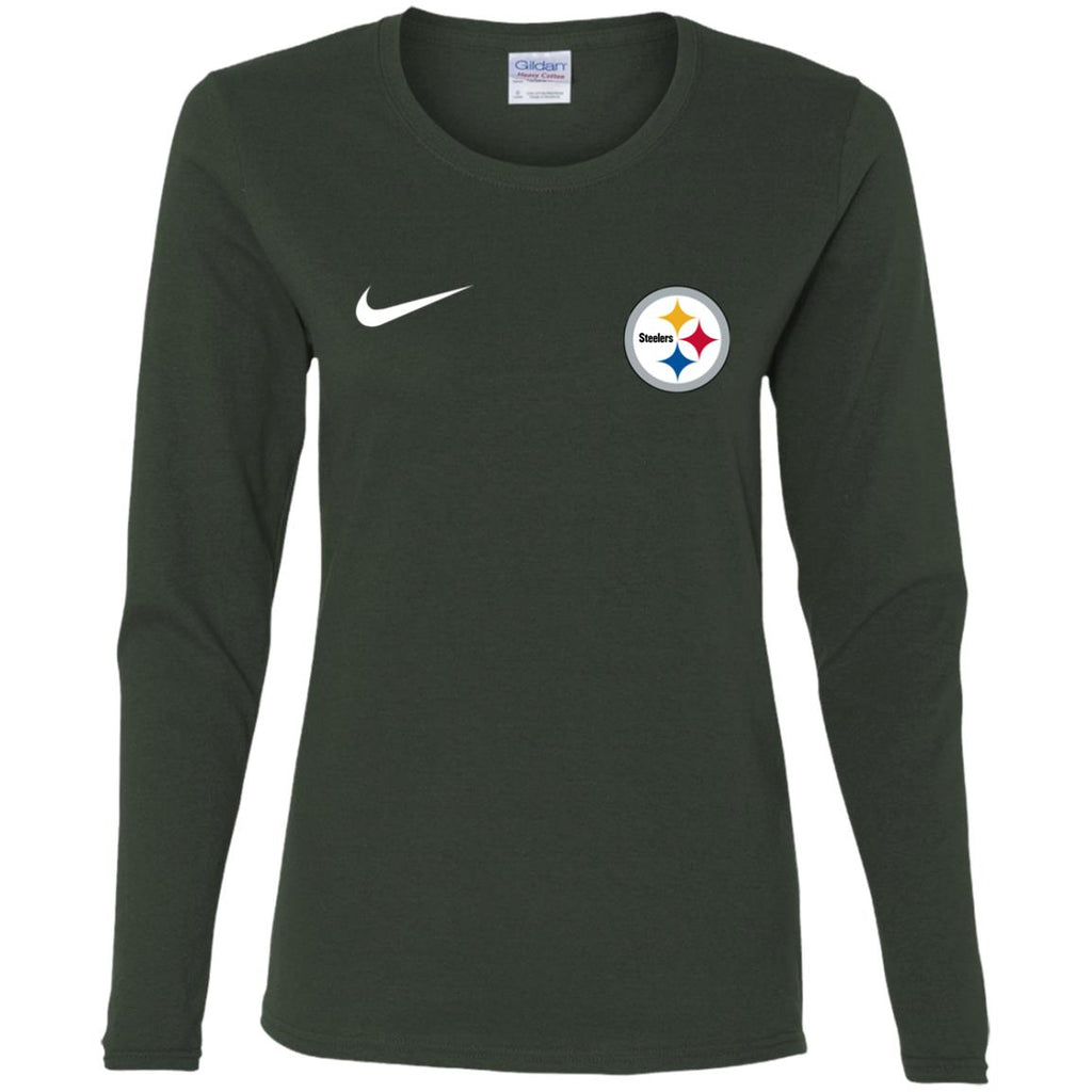 Nike Pittsburgh Steelers Logo Nfl Football Women Long Sleeve Shirt