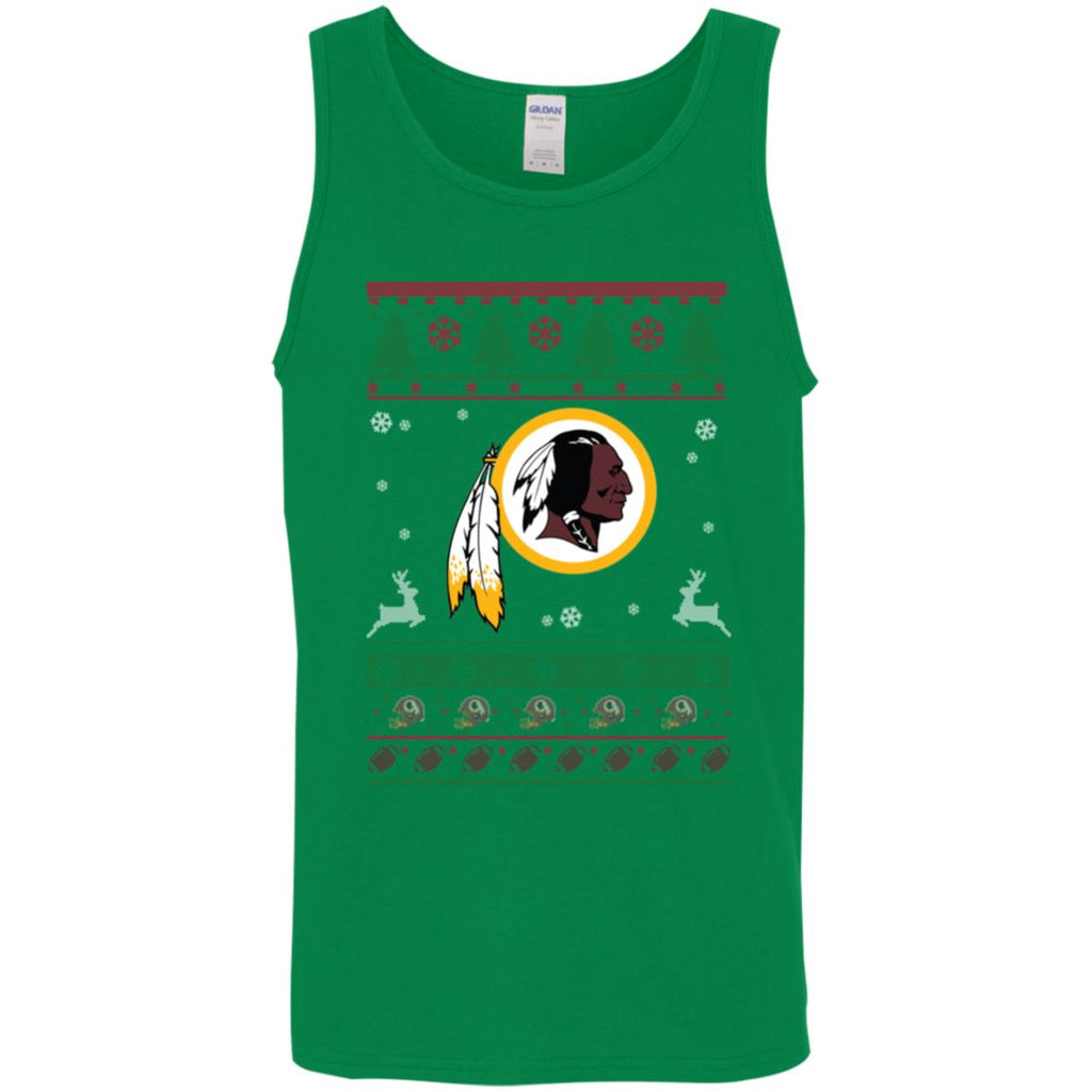 Washington Redskins Logo Football Teams Ugly Christmas Sweater Men Tank Top