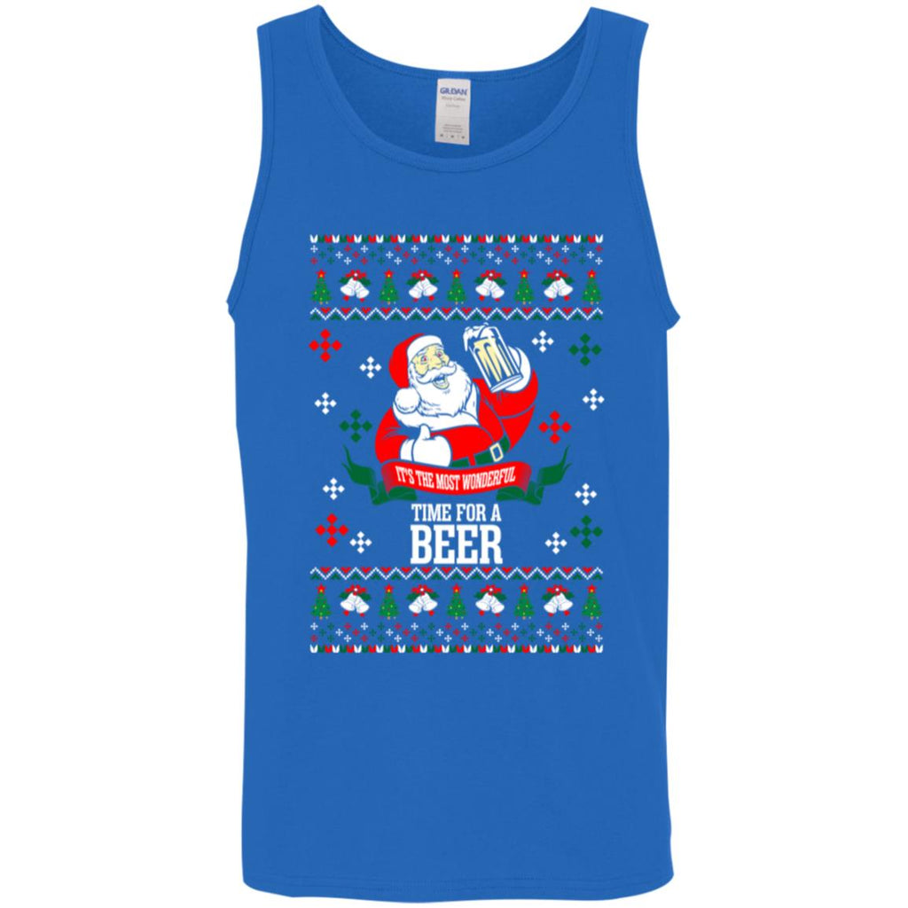 It's The Most Wonderful Time For A Beer Ugly Christmas Men Tank Top