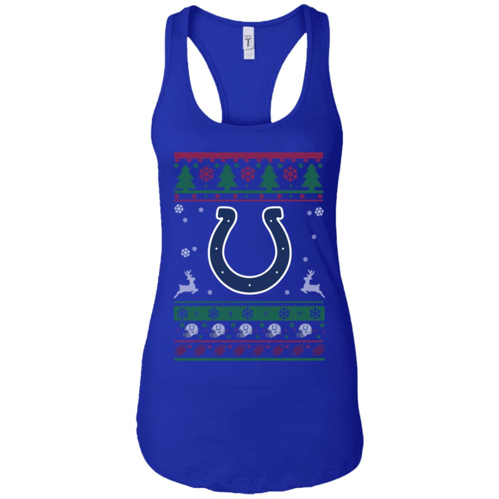Indianapolis Colts Logo Football Teams Ugly Christmas Sweater Women Tank