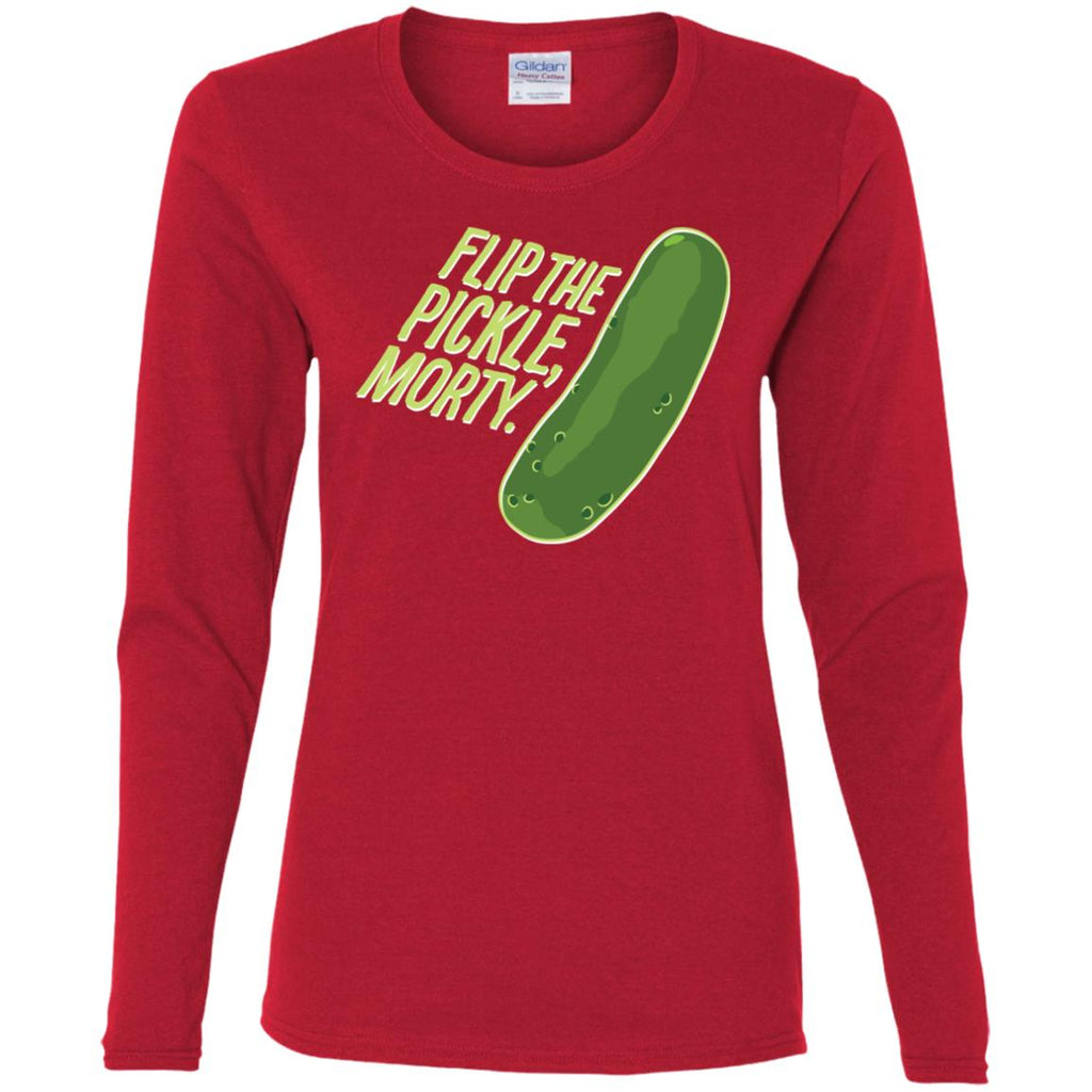 Rick And Morty Flip The Pickle Quote Women Long Sleeve Shirt