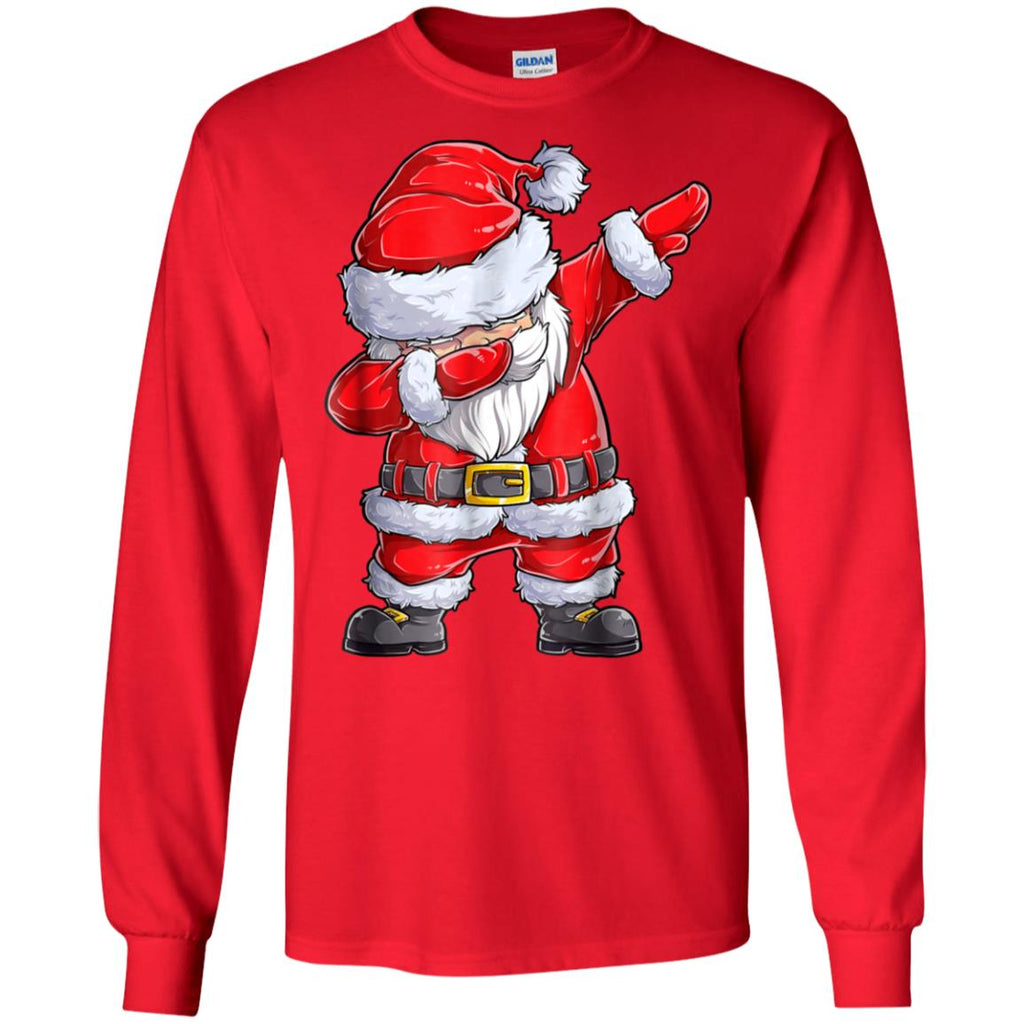 Dabbing Santa Shirt Christmas Boys Kids Men Xmas Gifts Tees Men Long SLeeve Shirt