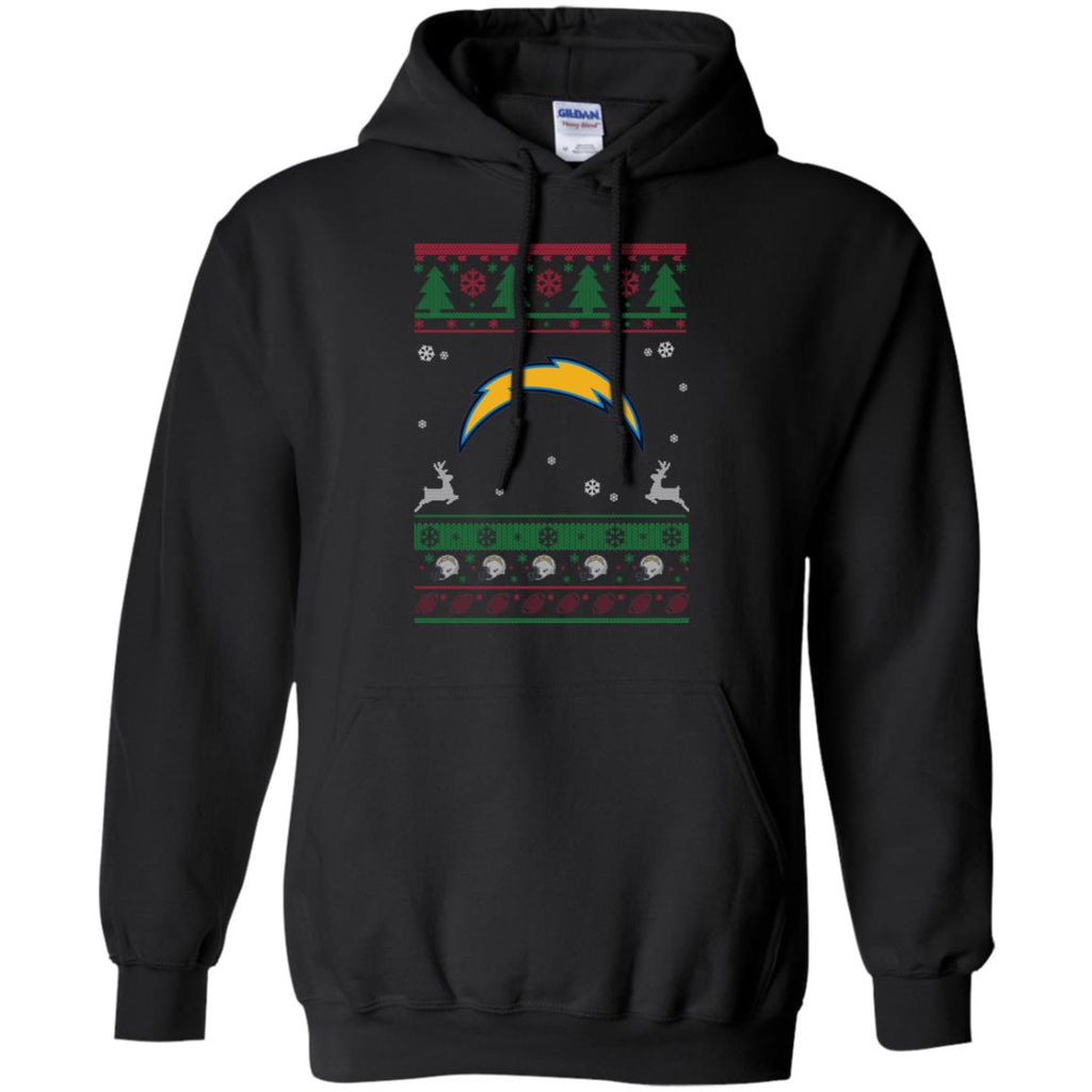 Los Angeles Chargers Logo Football Teams Ugly Christmas Sweater Men Pullover Hoodie