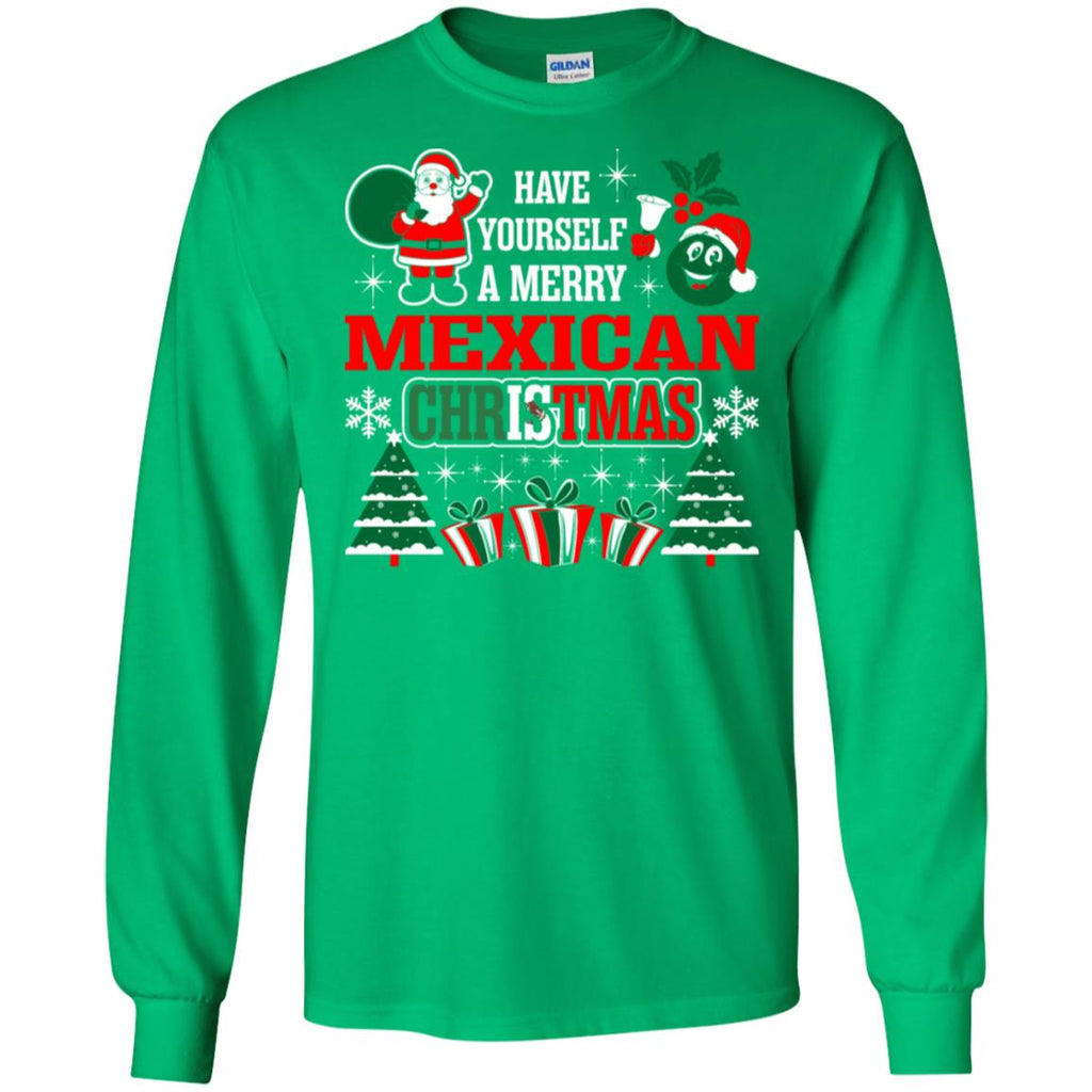 Have Yourself A Merry Mexican Christmas Men Long SLeeve Shirt