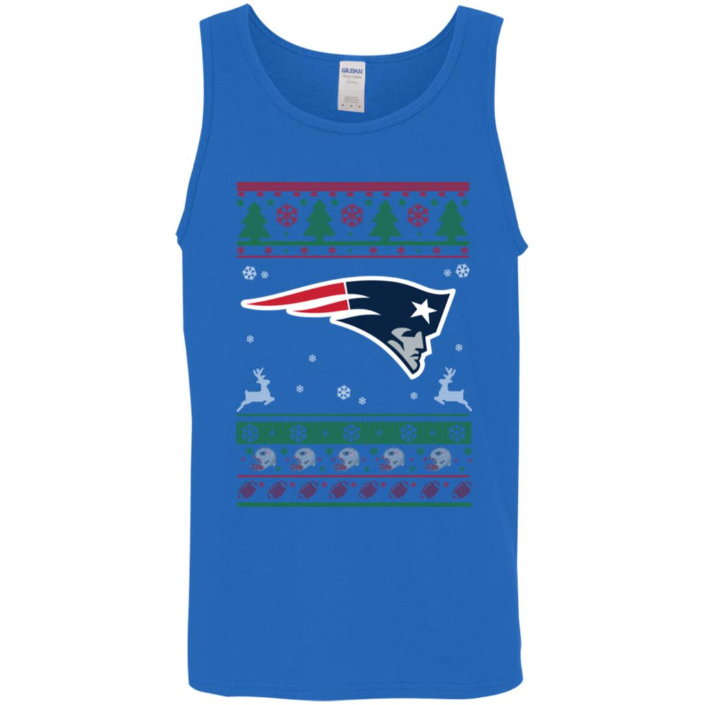 New England Patriots Logo Football Teams Ugly Christmas Sweater Men Tank Top