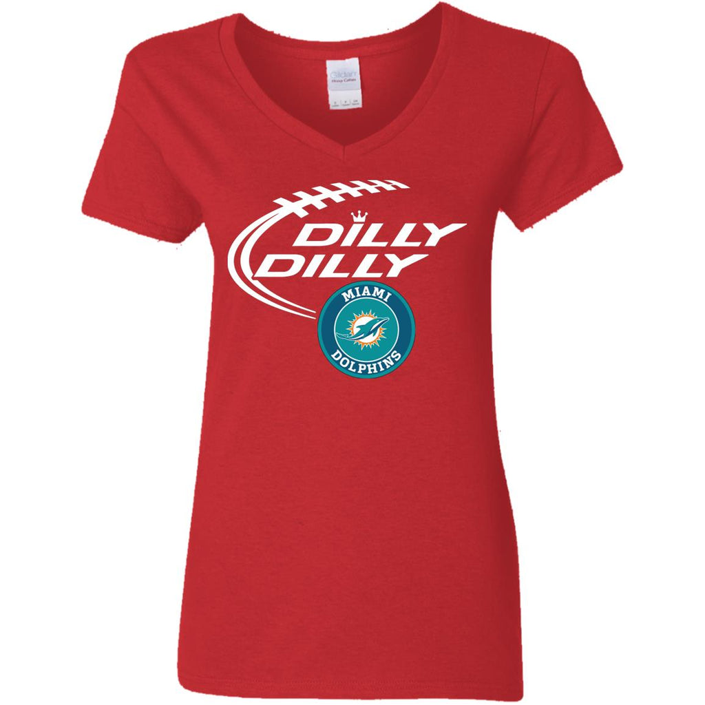 Dilly Dilly Miami Dolphins Nfl Football Women V-Neck T-Shirt