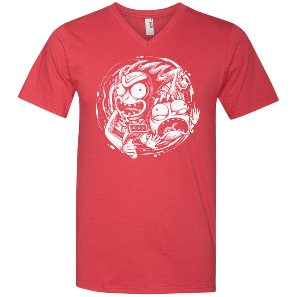 Rick And Morty Time Warp Travels Men V-Neck T-Shirt