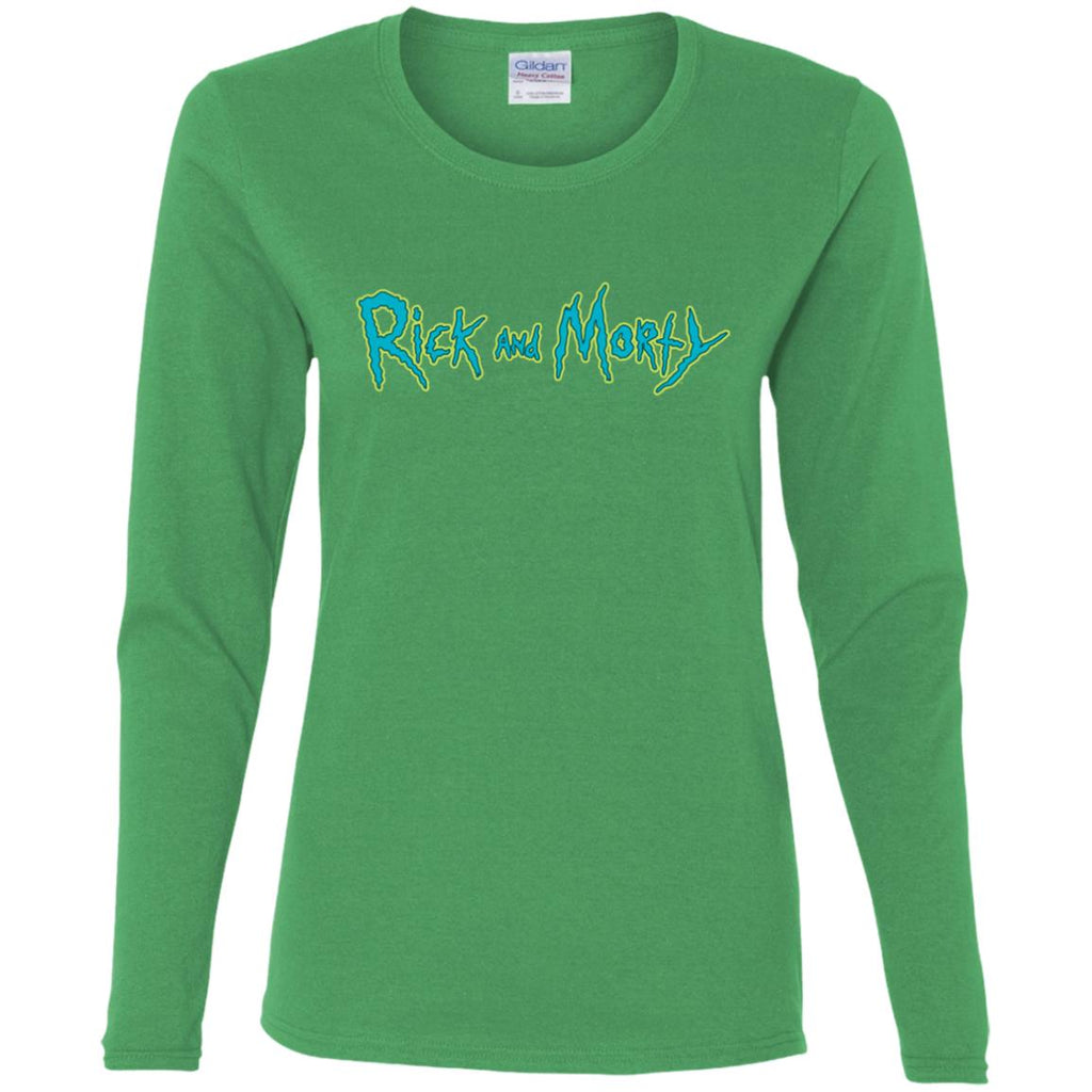 Rick And Morty Title Typography Women Long Sleeve Shirt