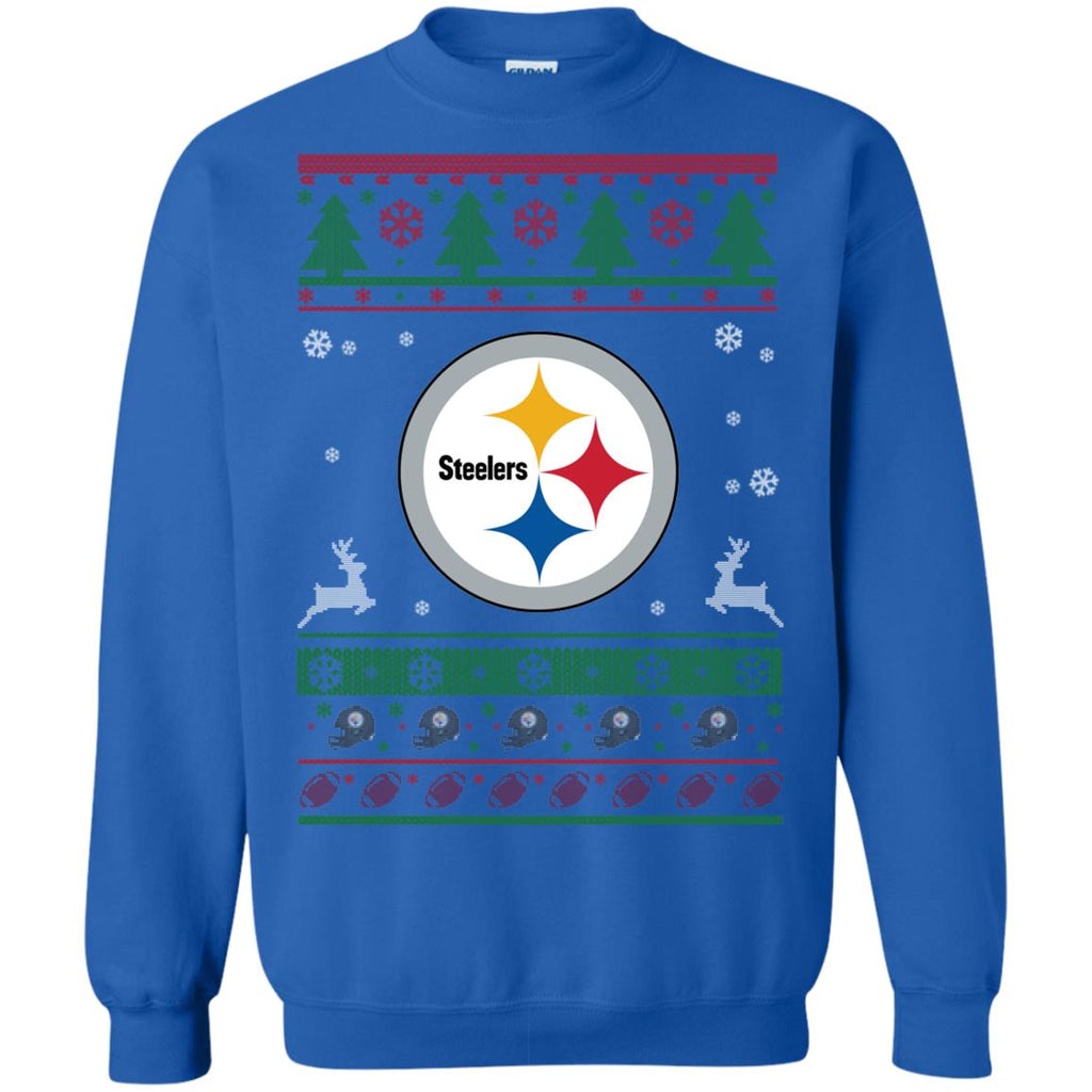 Pittsburgh Steelers Logo Football Teams Ugly Christmas Sweater Unisex Crewneck Pullover Sweatshirt