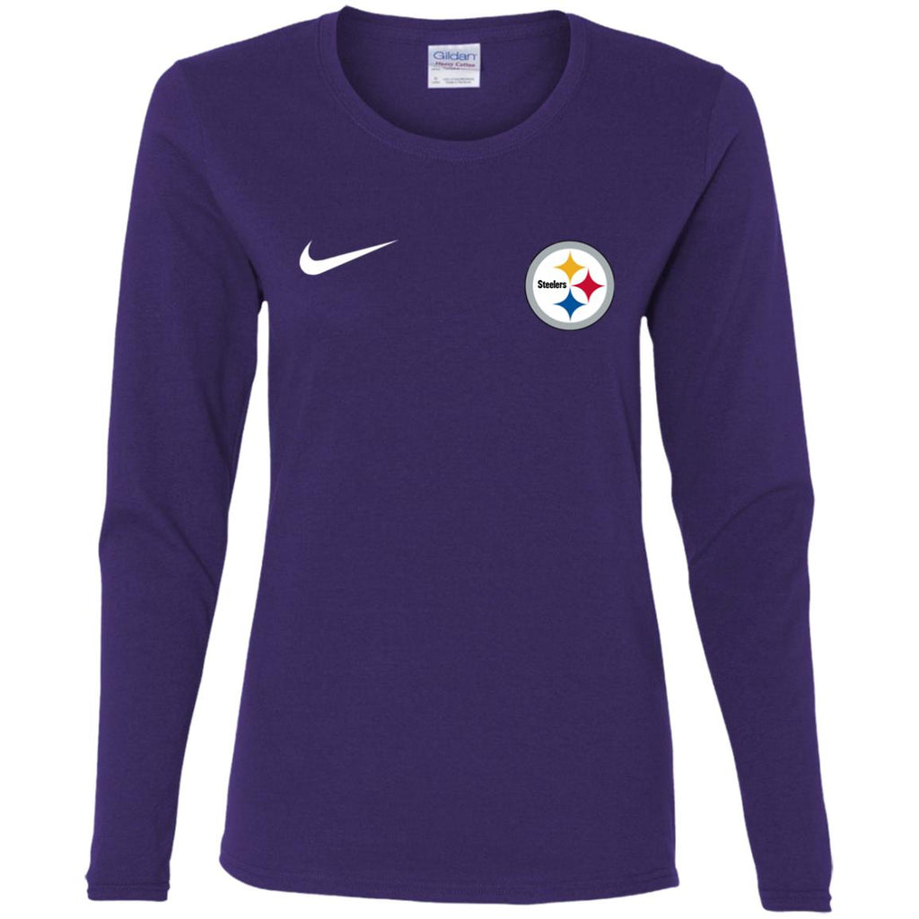 Nike Pittsburgh Steelers Logo Nfl Football Women Long Sleeve Shirt