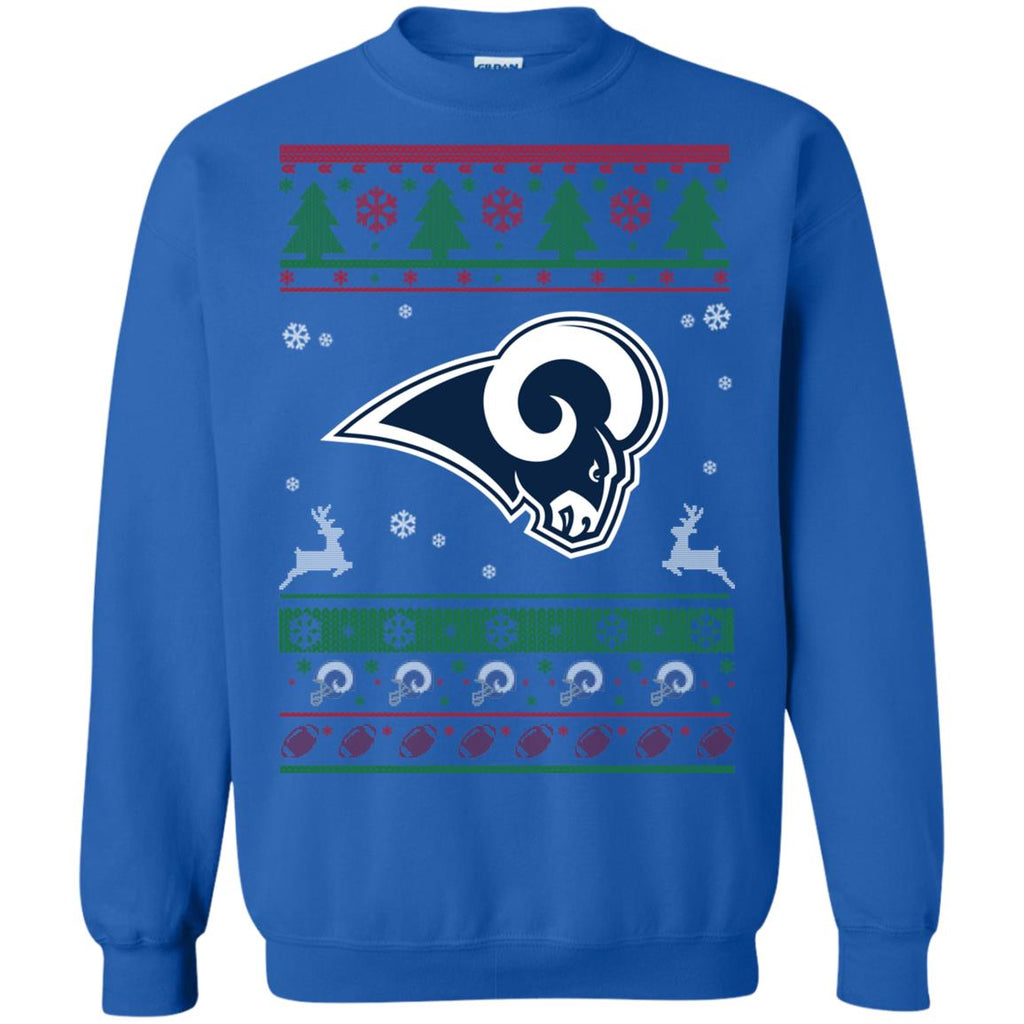 Los Angeles Rams Logo Football Teams Ugly Christmas Sweater Unisex Crewneck Pullover Sweatshirt