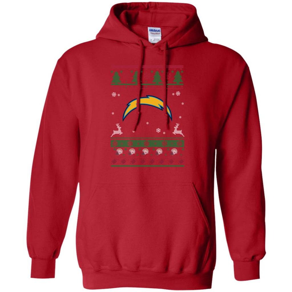 Los Angeles Chargers Logo Football Teams Ugly Christmas Sweater Men Pullover Hoodie