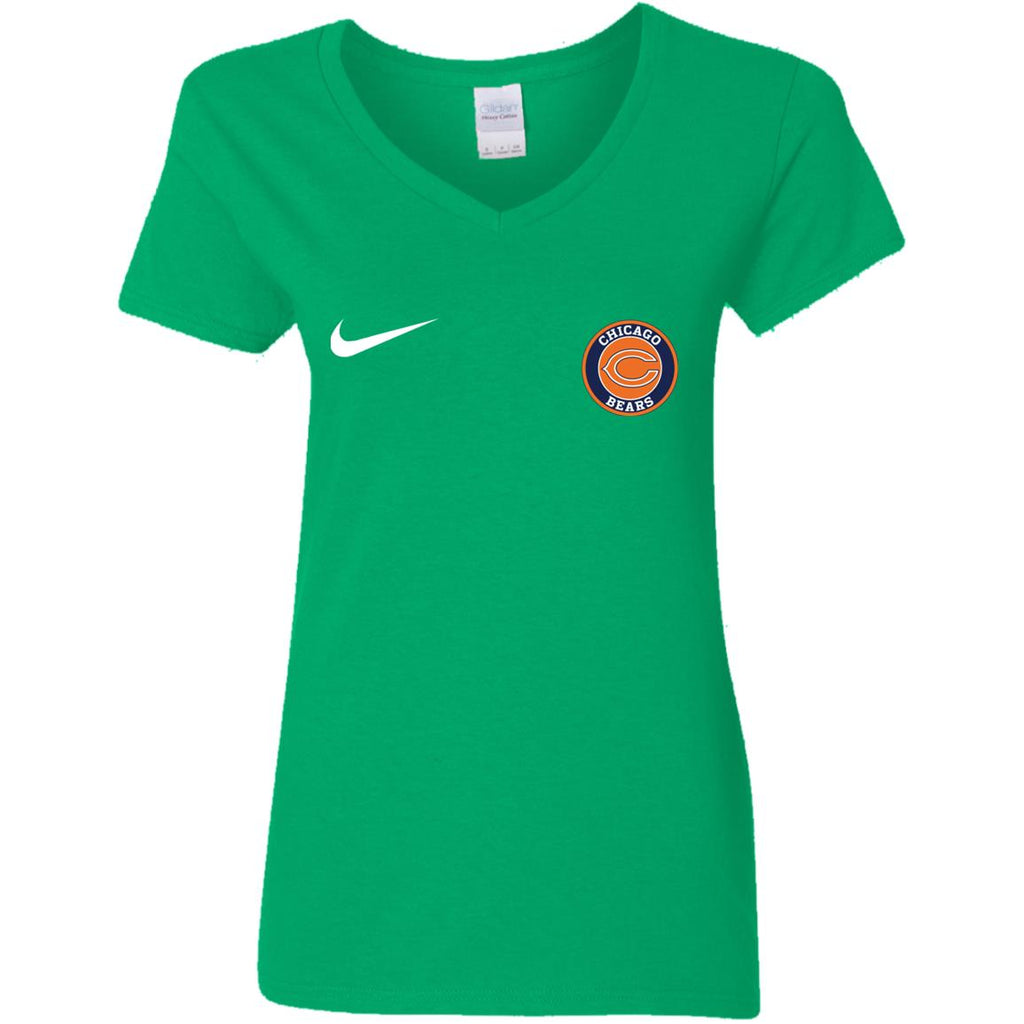 Nike Chicago Bears Nfl Football Women V-Neck T-Shirt