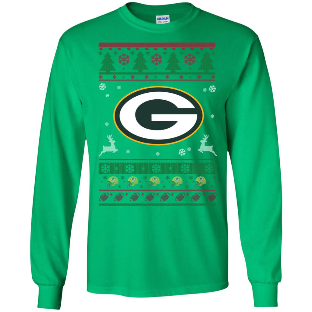 Green Bay Packers Logo Football Teams Ugly Christmas Sweater Men Long SLeeve Shirt