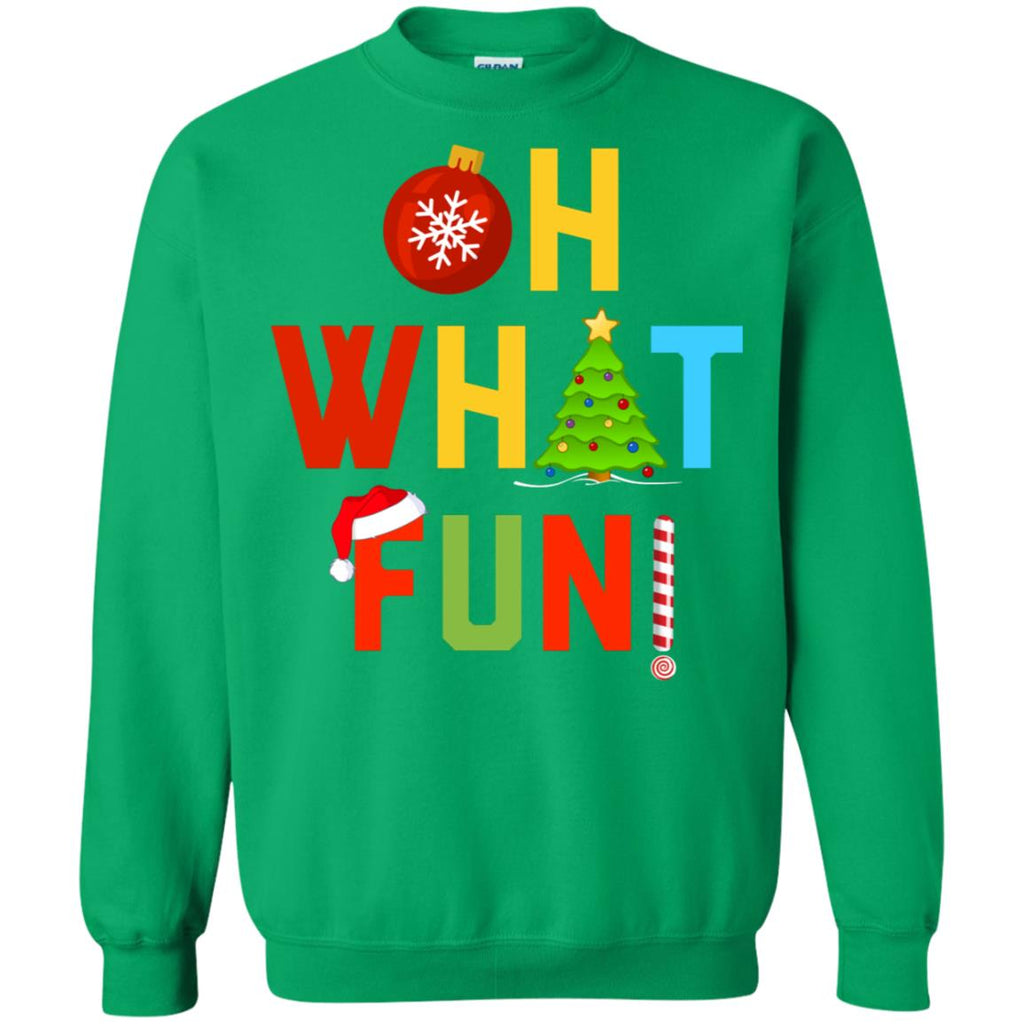 Oh What Fun Merry Christmas Unisex Crewneck Pullover Sweatshirt