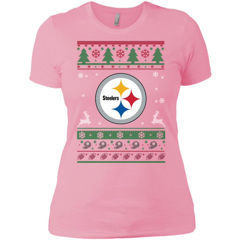 Pittsburgh Steelers Logo Football Teams Ugly Christmas Sweater Women T-Shirt