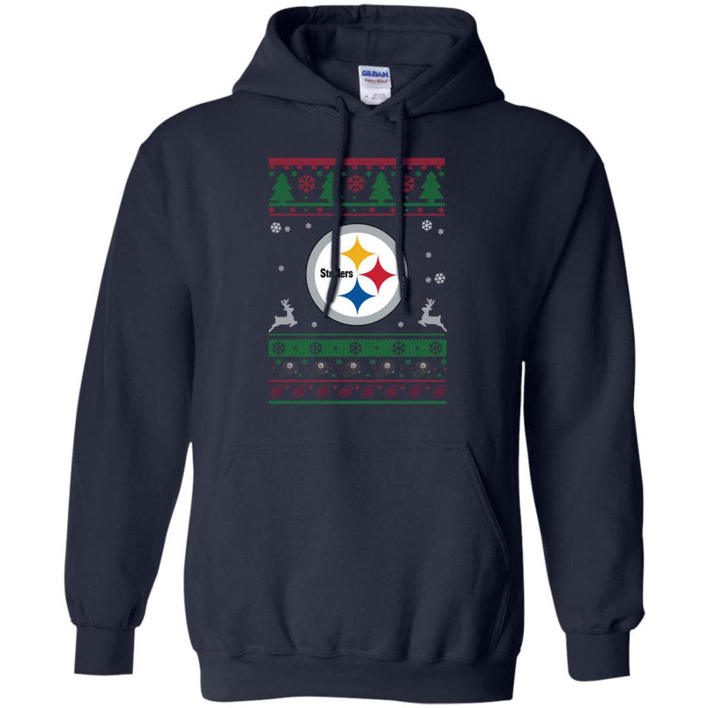 Pittsburgh Steelers Logo Football Teams Ugly Christmas Sweater Men Pullover Hoodie