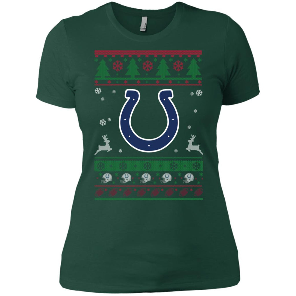 Indianapolis Colts Logo Football Teams Ugly Christmas Sweater Women T-Shirt