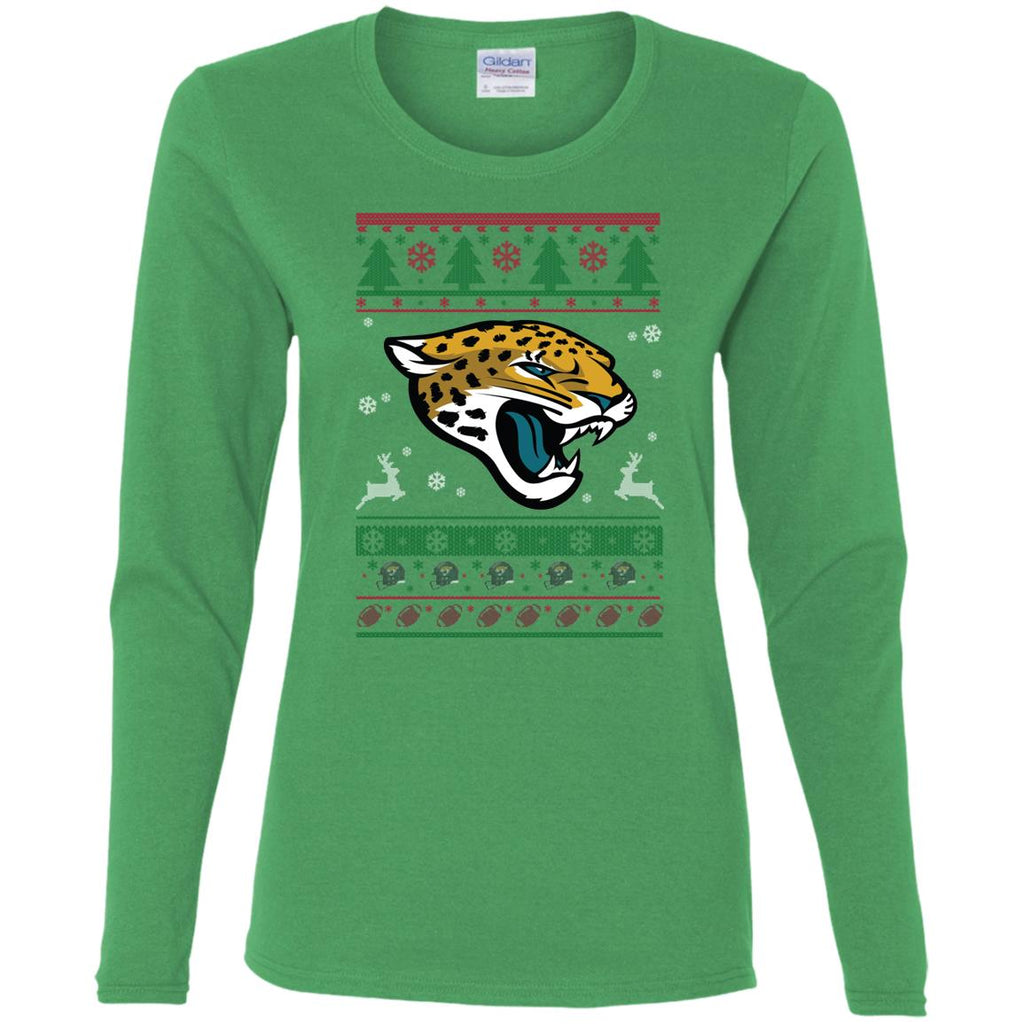 Jacksonville Jaguars Logo Football Teams Ugly Christmas Sweater Women Long Sleeve Shirt