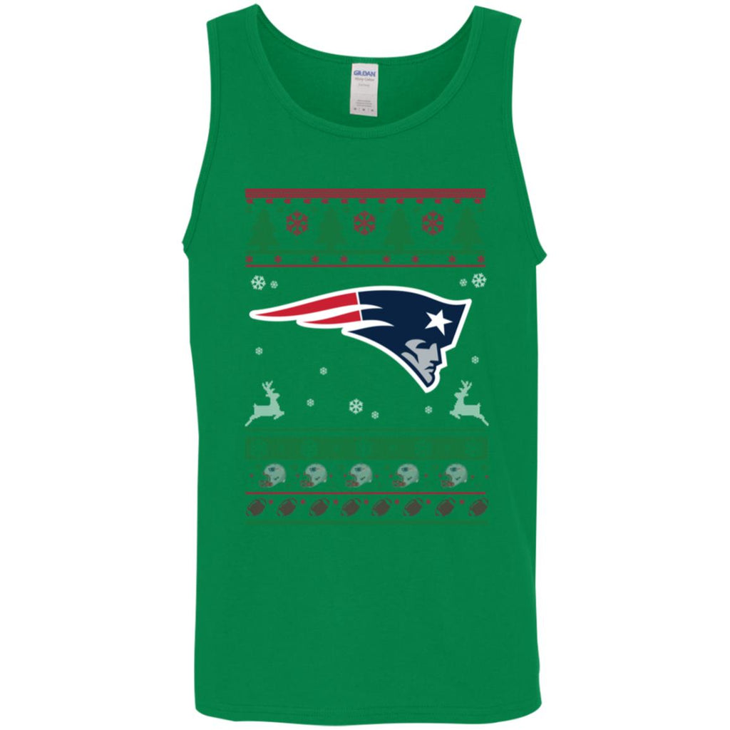 New England Patriots Logo Football Teams Ugly Christmas Sweater Men Tank Top
