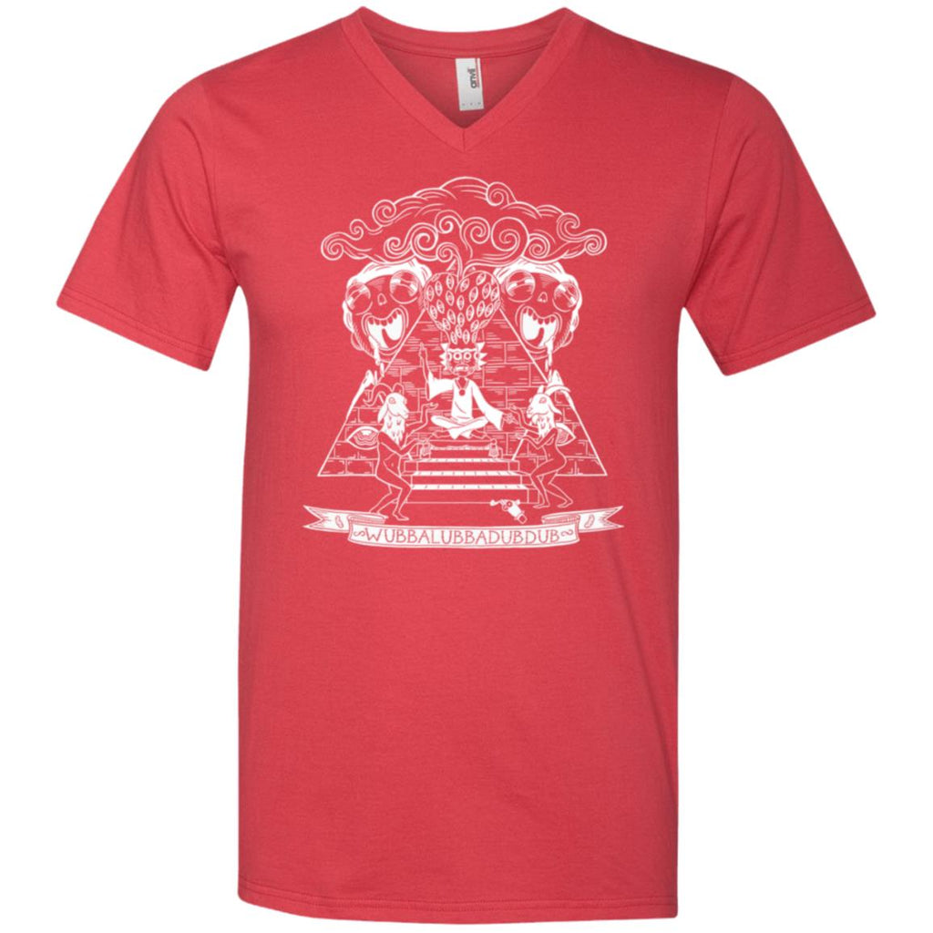 Rick And Morty Wubba Lubba Dub Dub Pyramid Men V-Neck T-Shirt