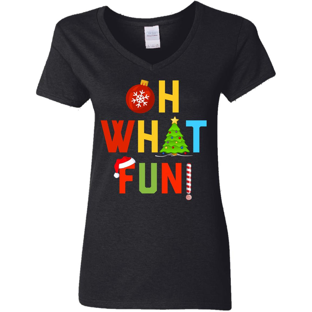 Oh What Fun Merry Christmas Women V-Neck T-Shirt