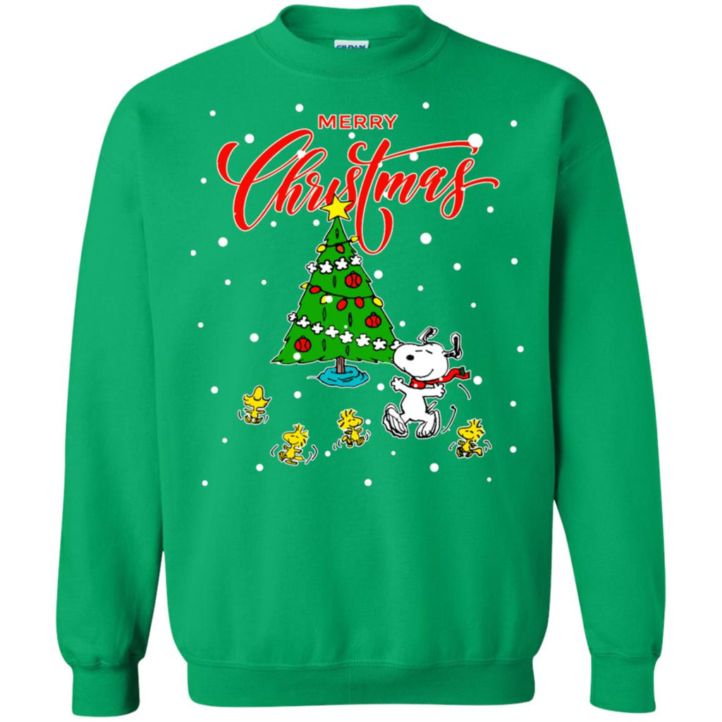 Peanuts-snoopy Christmas Tree Unisex Crewneck Pullover Sweatshirt