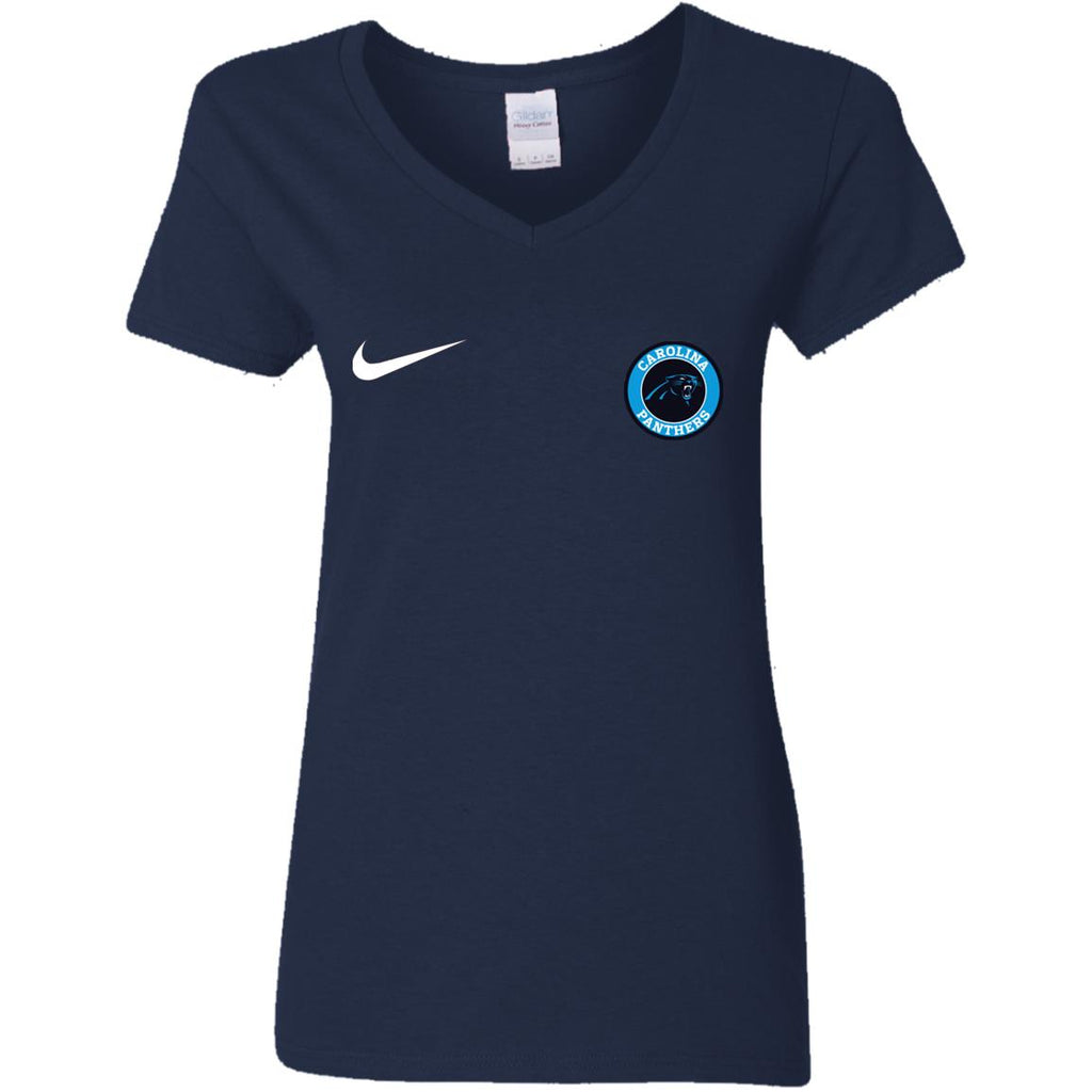 Nike Carolina Panthers Nfl Football Women V-Neck T-Shirt