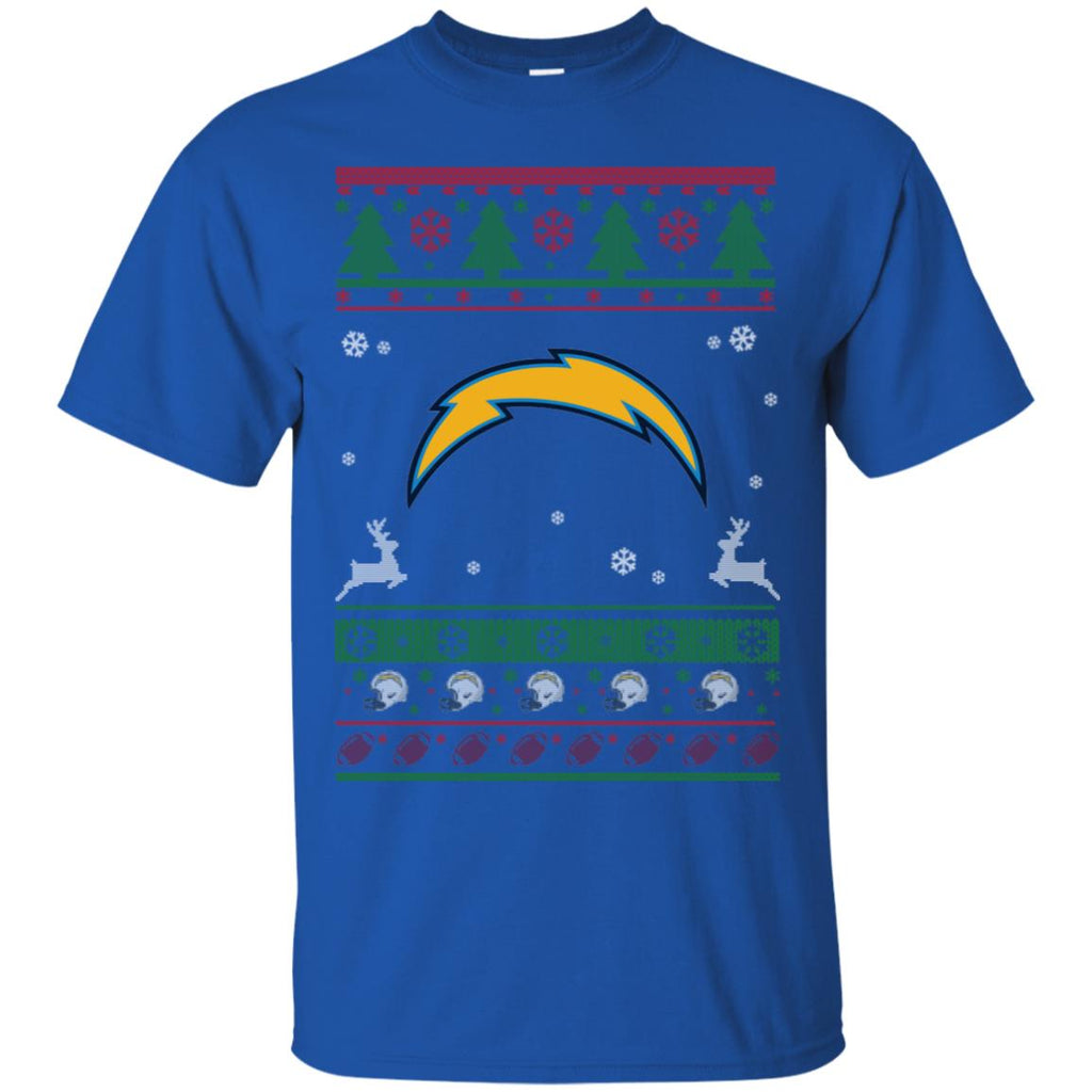 Los Angeles Chargers Logo Football Teams Ugly Christmas Sweater Men T-Shirt