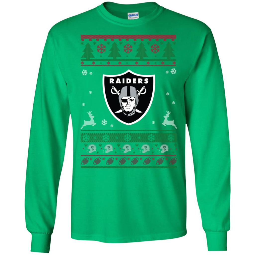 Oakland Raiders Logo Football Teams Ugly Christmas Sweater Men Long SLeeve Shirt