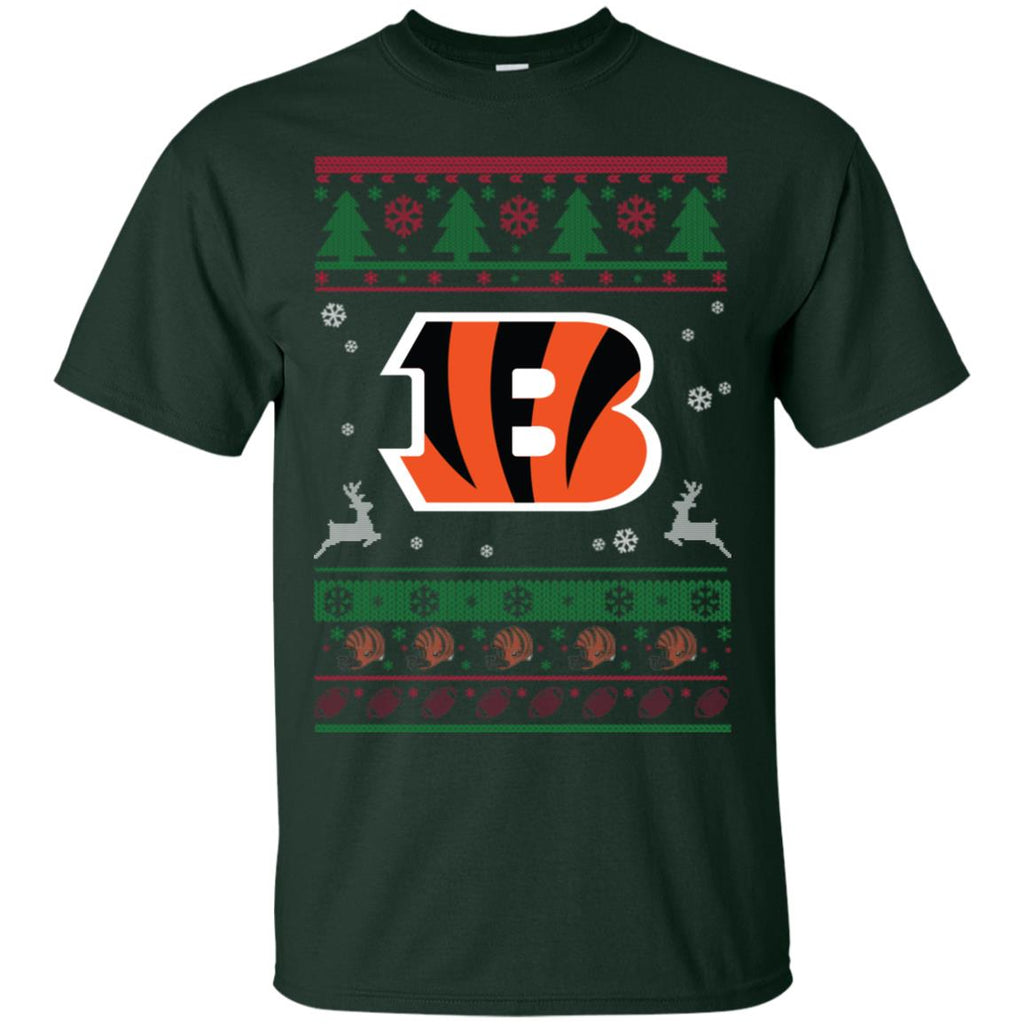 Cincinnati Bengals Logo Football Teams Ugly Christmas Sweater Men T-Shirt