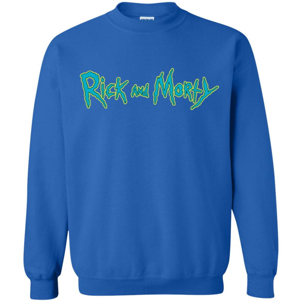 Rick And Morty Title Typography Unisex Crewneck Pullover Sweatshirt