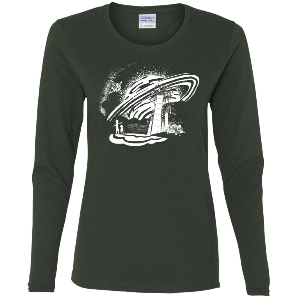 Rick And Morty Dimension 35-c Black And White Women Long Sleeve Shirt