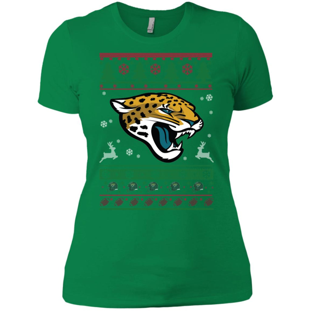 Jacksonville Jaguars Logo Football Teams Ugly Christmas Sweater Women T-Shirt