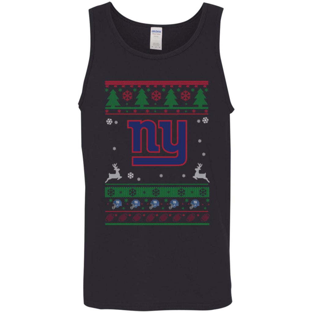 New York Giants Logo Football Teams Ugly Christmas Sweater Men Tank Top