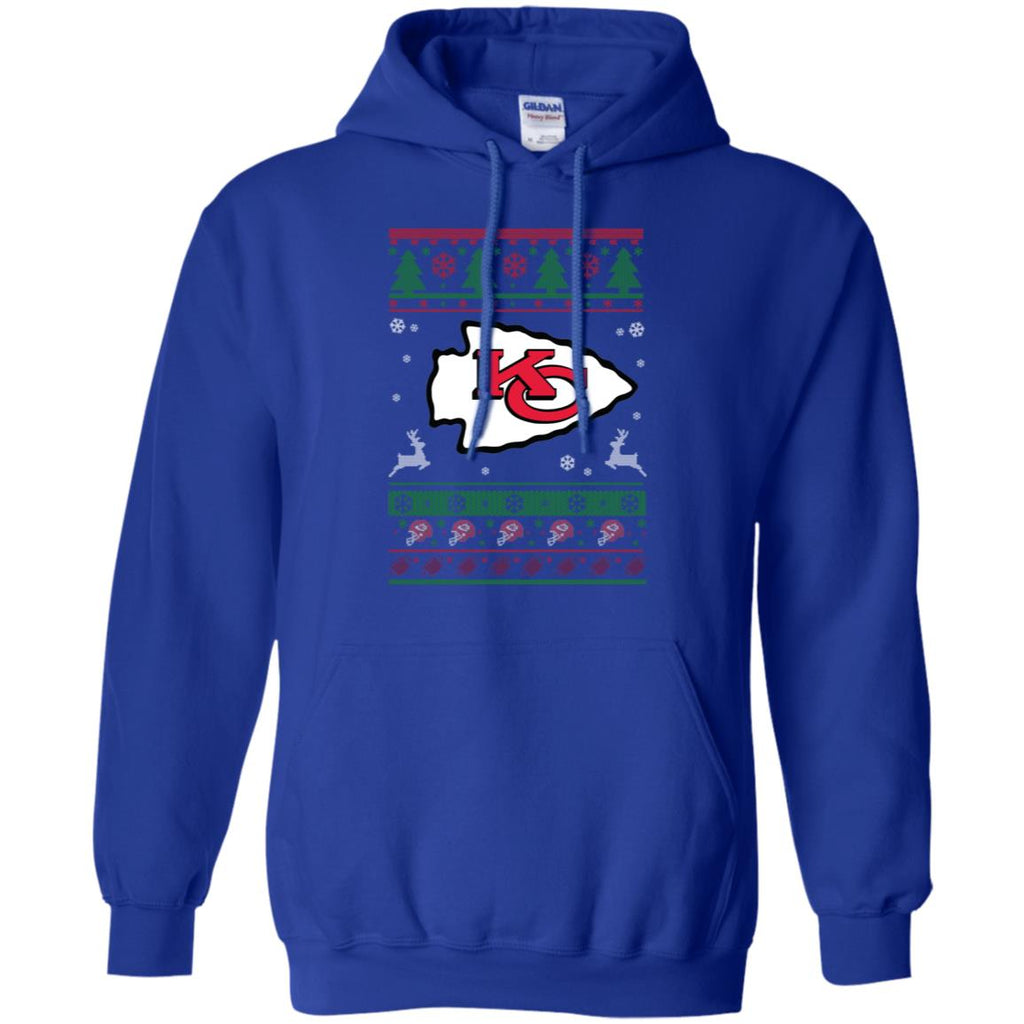 Kansas City Chiefs Logo Football Teams Ugly Christmas Sweater Men Pullover Hoodie