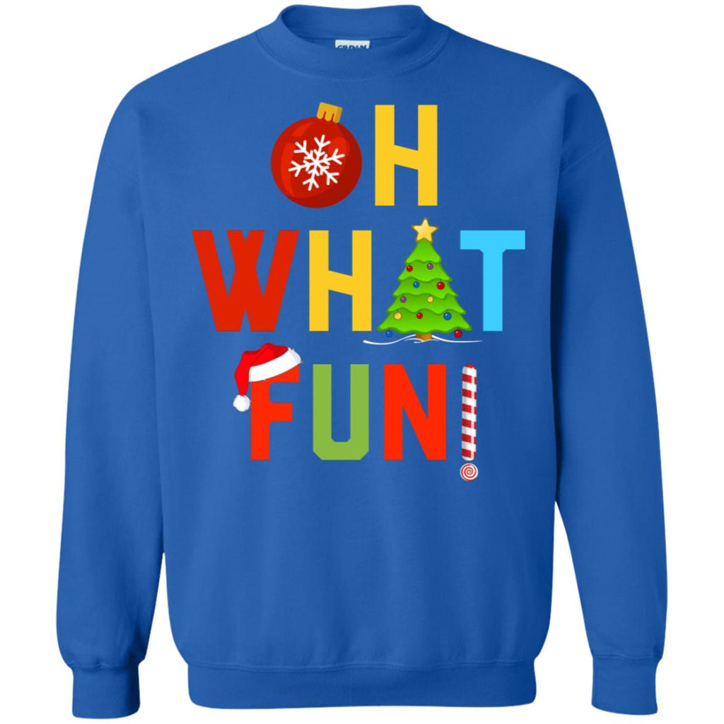 Oh What Fun Merry Christmas Unisex Crewneck Pullover Sweatshirt