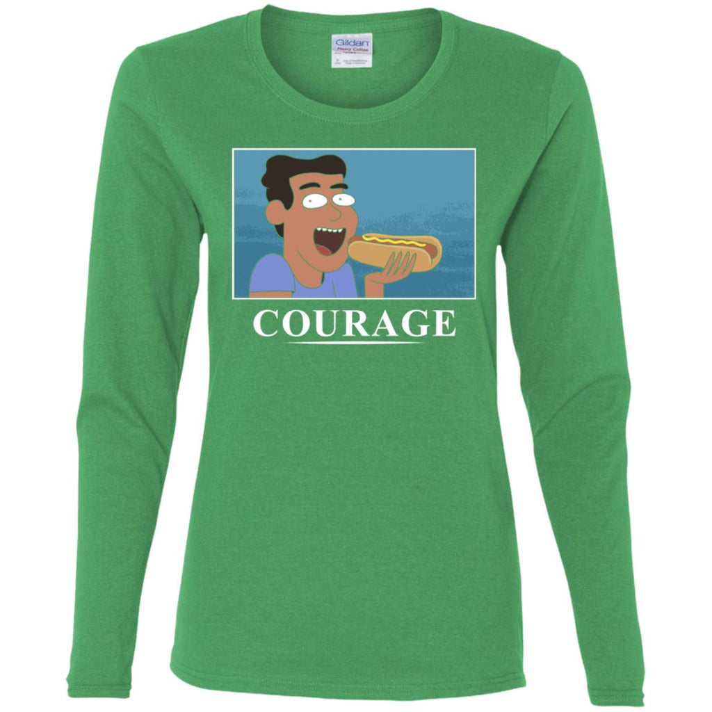 Rick And Morty Courage Is Eating A Hot Dog Women Long Sleeve Shirt