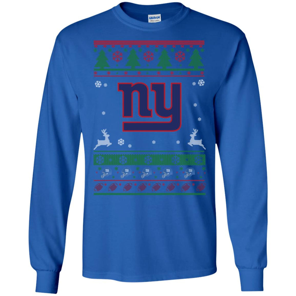 New York Giants Logo Football Teams Ugly Christmas Sweater Men Long SLeeve Shirt