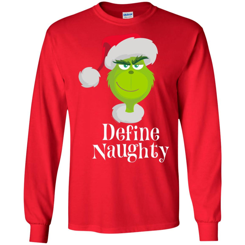 Dr. Seuss The Grinch Naughty Grinch Christmas Men Long SLeeve Shirt