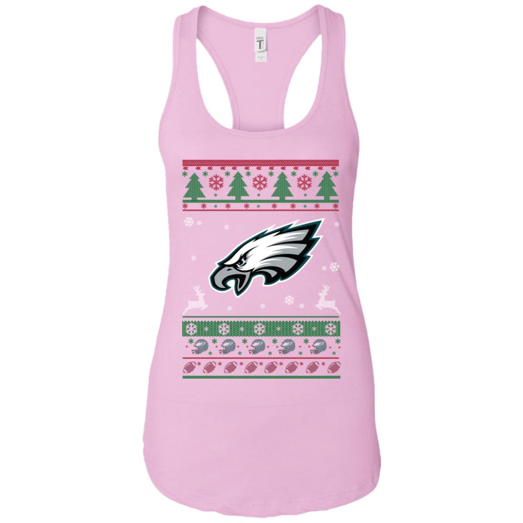 Philadelphia Eagles Logo Football Teams Ugly Christmas Sweater Women Tank