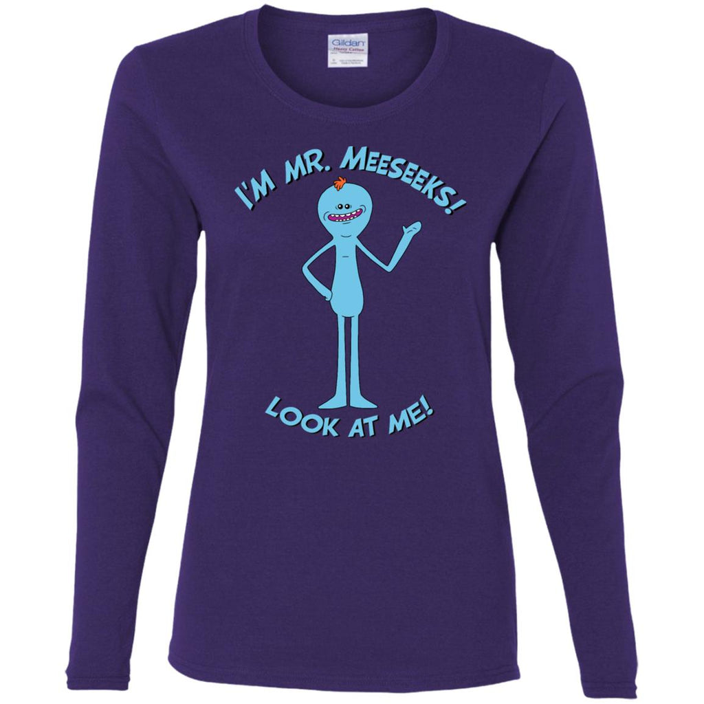 Rick And Morty Mr Meeseeks Look At Me Quote Women Long Sleeve Shirt